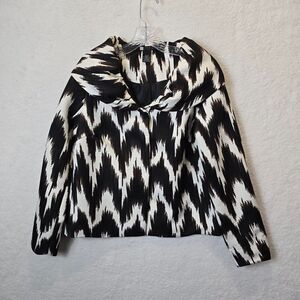 Carole Little  Brown Abstract Animal Print Blazer Jacket Size S - Career Quilt